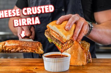 The Juiciest Birria Torta Sandwich (With Cheese Crust)