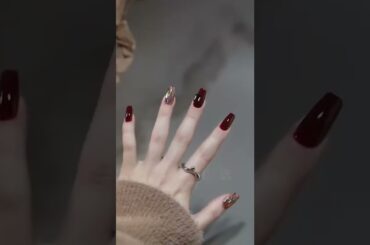 Nail Art (preferred) Advanced and white wine red manicure ~ New Year's Eve Countdown #shorts