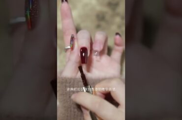 Nail Art (preferred) New year's new look ~ high-level and white wine red noble manicure #shorts