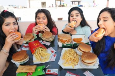 Mcdonald's Vs KFC Menu Eating Challenge | Paneer Burger, Aloo Tikki Burger, French Fries, McPuff etc