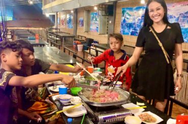 First Time Taking The Village Boys Eating In The Buffet Restaurant