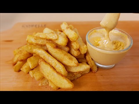 Delicious French Fries and Cheese Sauce! Eat with your family for a late night snack! Delicious French Fries and Cheese Sauce! Eat with your family for a late night snack!