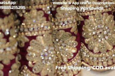 AR-1221 "The Wine Red" Premium Designer Saree||French Crape Fabric||Crystals||Zari