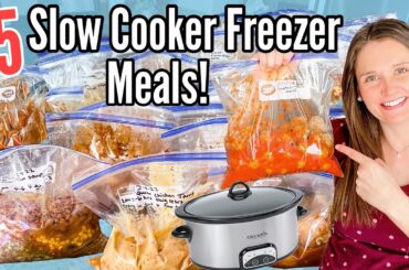 15 DUMP & GO Slow Cooker Freezer Meals! | Quick and EASY Tasty Crockpot Recipes | Julia Pacheco