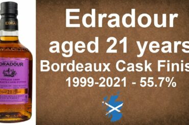 Edradour aged 21 years Bordeaux Cask Finish 1999-2021 Single Malt Scotch Whisky Review - WhiskyJason