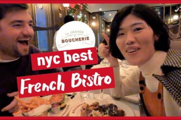 NYC French Restaurant for Dryaged steak burger - La Grande Boucherie (Date Night NYC)
