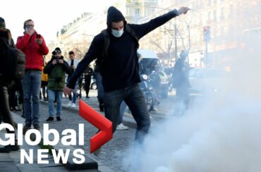 Trucker protests: French police fire tear gas at those protesting COVID-19 restrictions in Paris