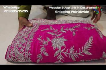 AR-1228 "The French Rose" Premium Wedding Wear||Pure Crape Fabric||Crystals||Zardozi||Dabka Work