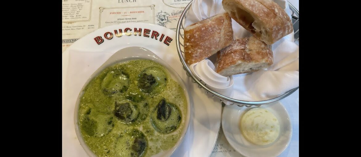 OMG -Eating SNAILS for lunch and loving it! Authentic French Cuisine-Escargot at La Grande Boucherie