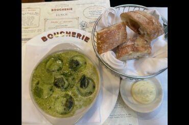 OMG -Eating SNAILS for lunch and loving it! Authentic French Cuisine-Escargot at La Grande Boucherie