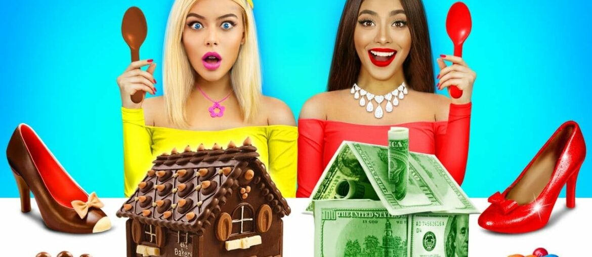 RICH VS BROKE FOOD CHALLENGE | Epic War with Expensive VS Cheap Sweets by RATATA CHALLENGE RICH VS BROKE FOOD CHALLENGE | Epic War with Expensive VS Cheap Sweets by RATATA CHALLENGE