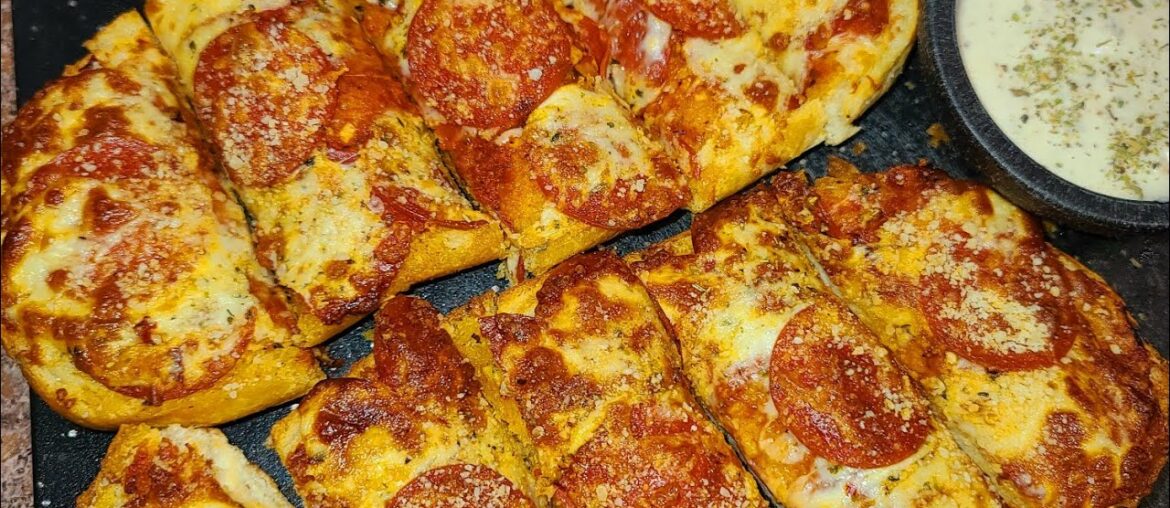 EASY Pepperoni Cheese Bread Using $1 French Bread. #Foodie #Recipes #AirFry #Pizza #Tasty