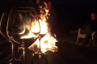 Wine Glasses by the Fire