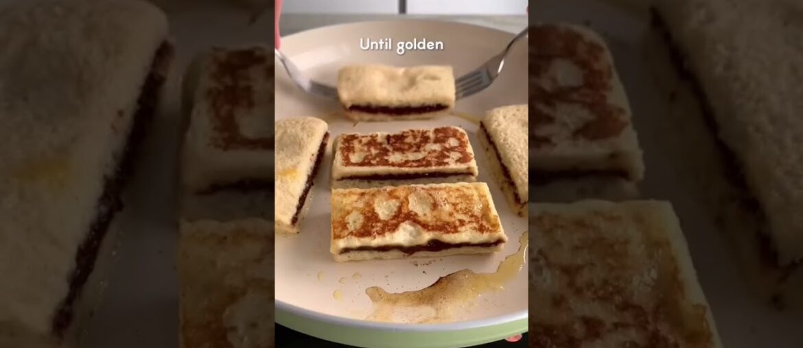 Nutella Stuffed French Toast Sticks #nutella #frenchtoast #breakfast #food #foodtiktok