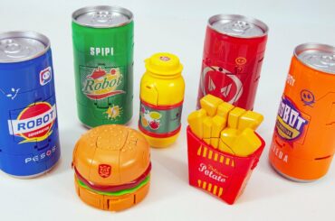 Transformers Defomation Food robot Drink Cans Warrior Burger French fries Transformation Toy Video