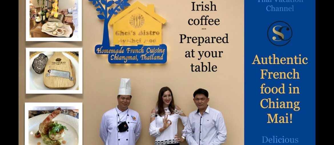 Irish coffee, made at your table. Delicious French food in Chiang Mai. Check out this new video! 4K.