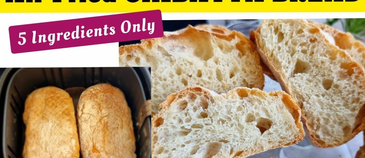 Air fryer Ciabatta Bread Recipe . NO Knead Soft Artisan bread . Easy Air fried and Homemade Bread Air fryer Ciabatta Bread Recipe . NO Knead Soft Artisan bread . Easy Air fried and Homemade Bread