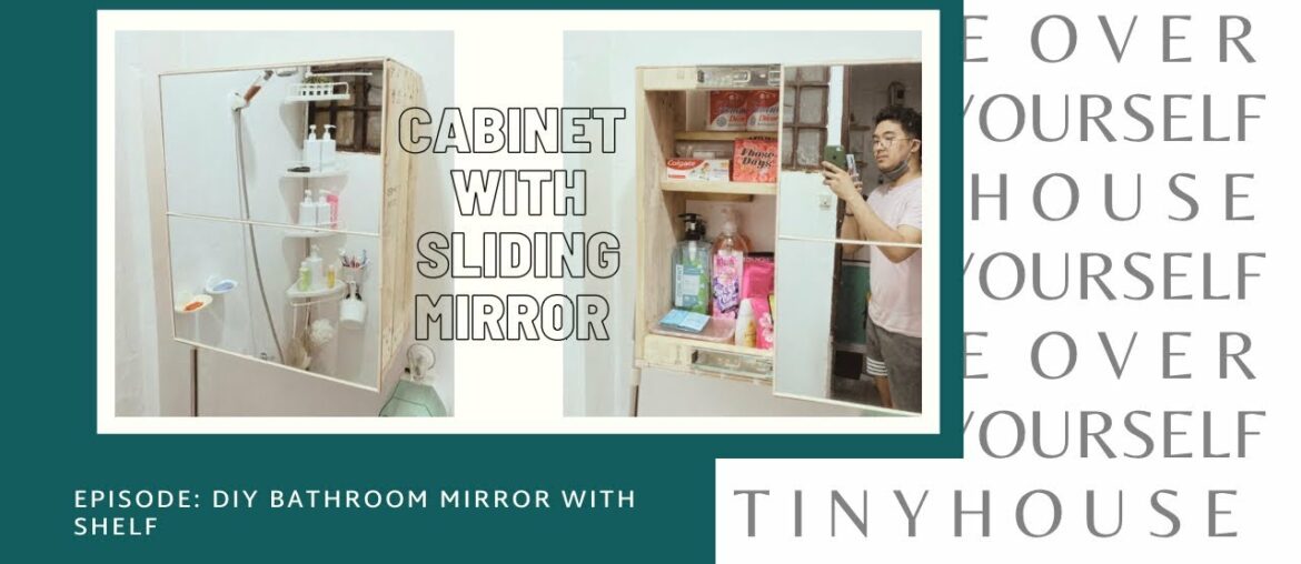 DIY Bathroom sliding mirror with shelf using Wood pallet DIY Bathroom sliding mirror with shelf using Wood pallet