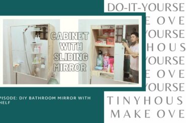 DIY Bathroom sliding mirror with shelf using Wood pallet