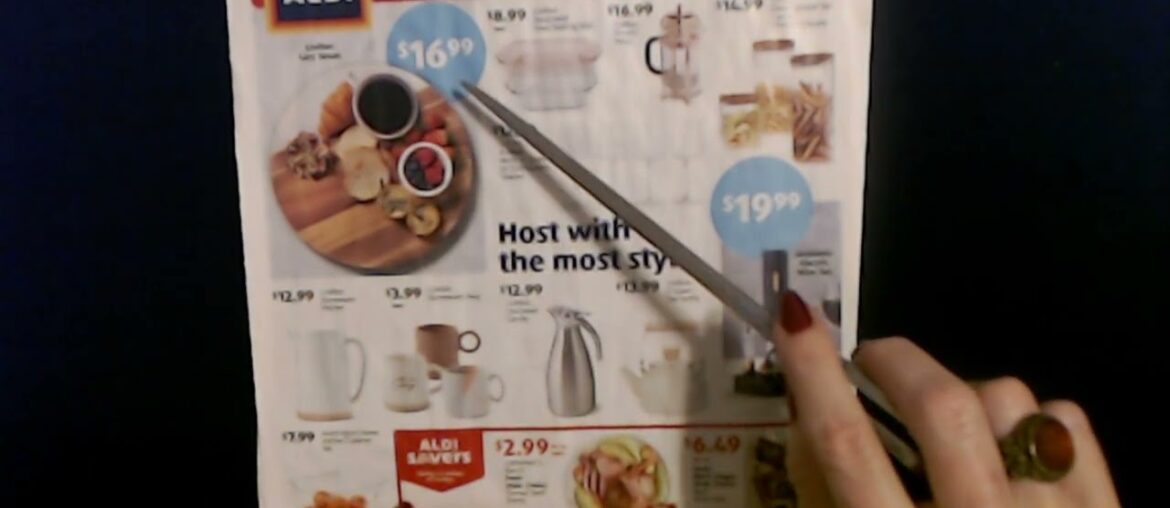 ASMR | Aldi Sneak Peek Sales Circulars Show & Tell w/Pointer (Whisper) ASMR | Aldi Sneak Peek Sales Circulars Show & Tell w/Pointer (Whisper)