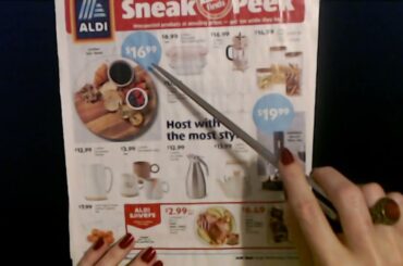 ASMR | Aldi Sneak Peek Sales Circulars Show & Tell w/Pointer (Whisper)