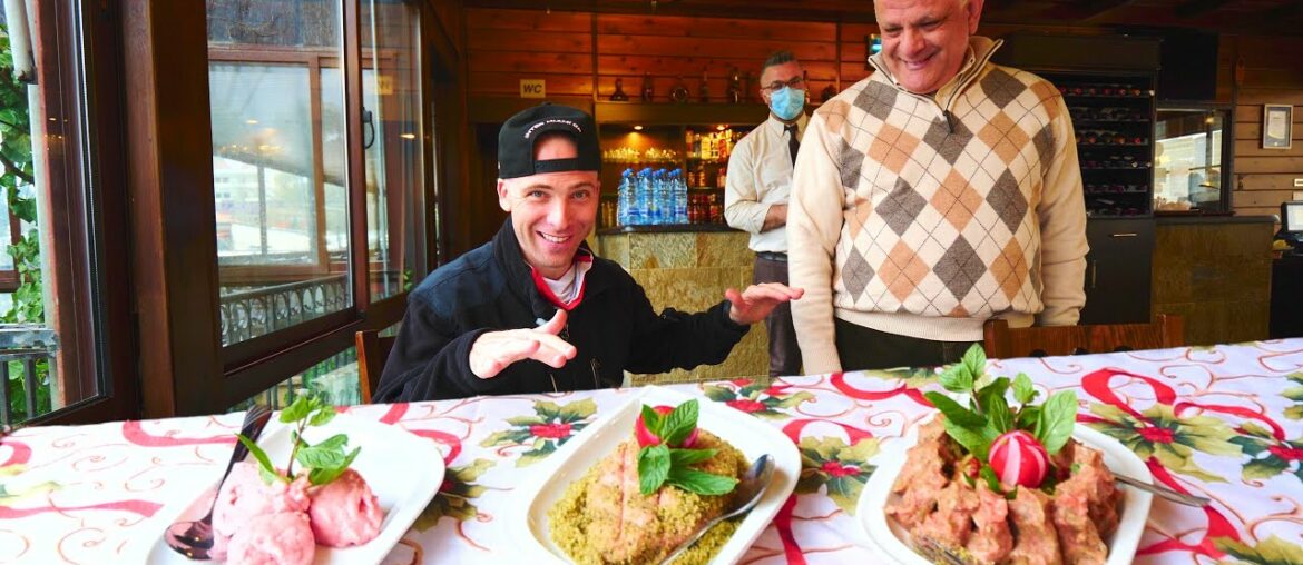 Extreme LEBANESE FOOD in Jezzine!! Kibbeh Naaye + Attractions | Lebanon