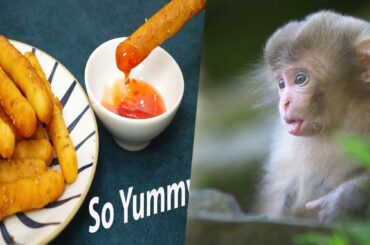 Boo Boo Monkey and Mami Cooking Crispy French Fries, Crispy Potato Sticks Quick Potato Snack Recipe