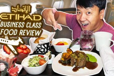 30 HOUR Etihad Airways BUSINESS CLASS FOOD REVIEW! Seoul to Chicago