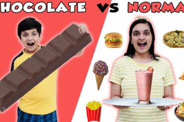 CHOCOLATE vs NORMAL | Food Eating Challenge | Aayu vs Pihu Funny Video | Aayu and Pihu Show