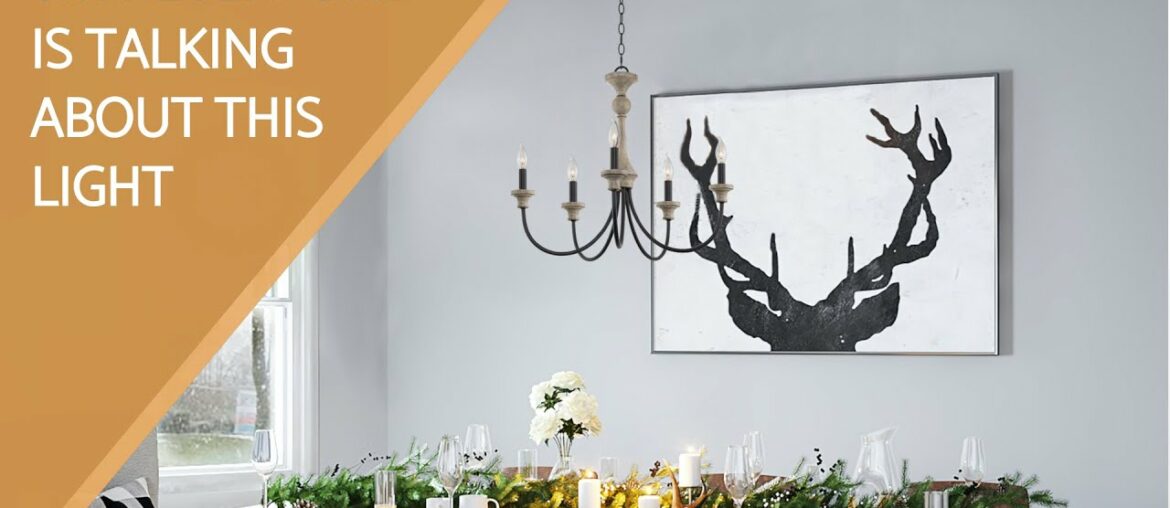 Kira Home Juniper 25" 5-Light French Country Farmhouse Chandelier + Light Cedar Wood | #Shorts