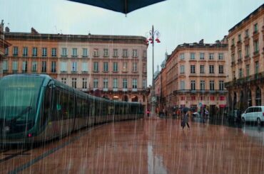 Walking in the Morning Rain Walk | Mar 2022|Bordeaux 4k France| ASMR Rain sounds for sleeping