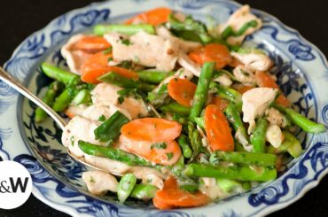 Grace Young’s Chicken Fricassee Stir-Fry with Asparagus | F&W Cooks | Food & Wine