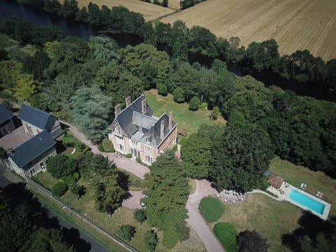 19th C chateau for sale views over river Creuse 19th C chateau for sale views over river Creuse