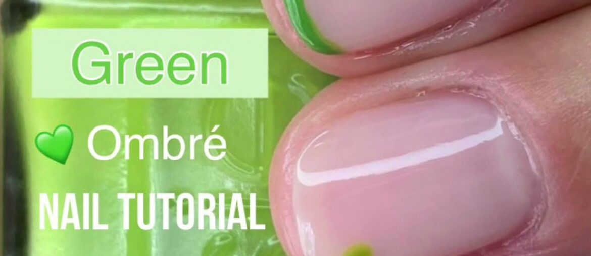 EASY GREEN OMBRE FRENCH MANI WITH HEART TUTORIAL