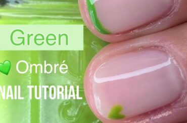 EASY GREEN OMBRE FRENCH MANI WITH HEART TUTORIAL