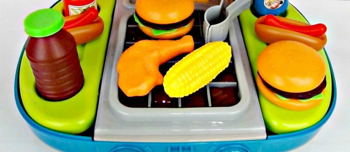 Grilling with Superheroes Using Barbecue BBQ Playset