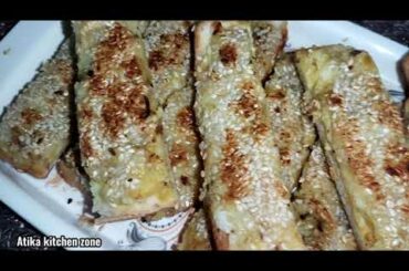 Bread Sticks Recipe| Bread french Recipe| Easy Snacks Recipe by Atika kitchen zone