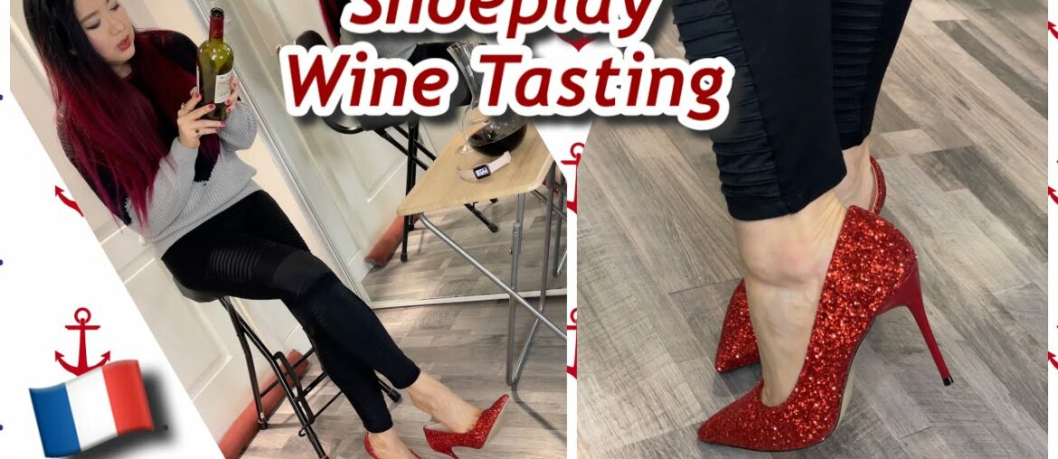 Red Glitter High Heels Stilettos Shoeplay French Wine Tasting Red Glitter High Heels Stilettos Shoeplay French Wine Tasting