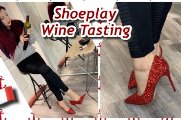 Red Glitter High Heels Stilettos Shoeplay French Wine Tasting