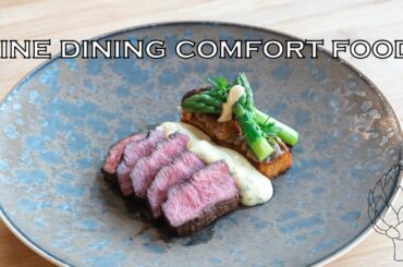 Flat iron steak with the best potato ever! | Fine dining comfort food