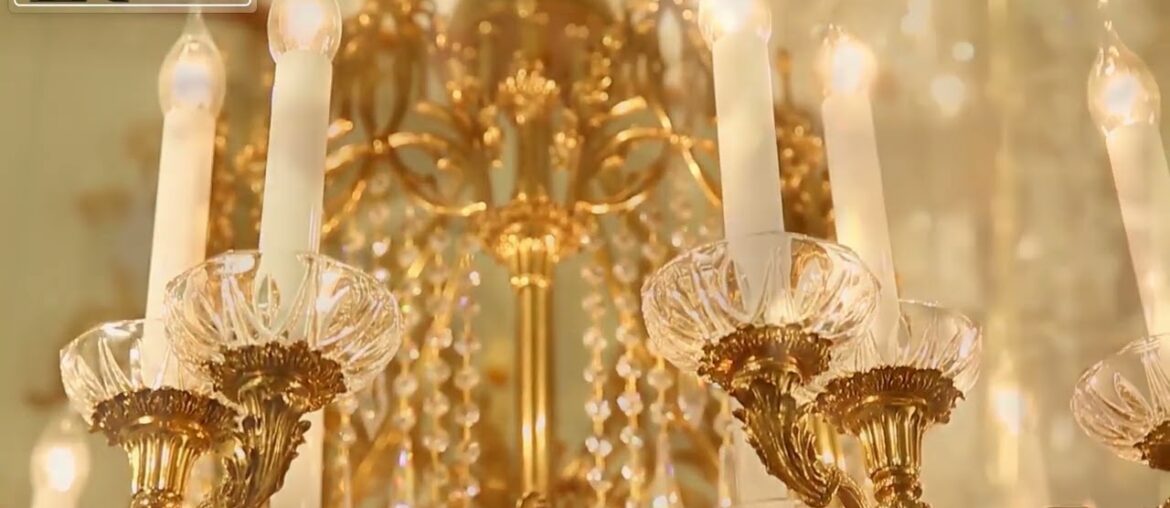 French Retro Style Crystal Copper Chandelier With 32 Lights W51"