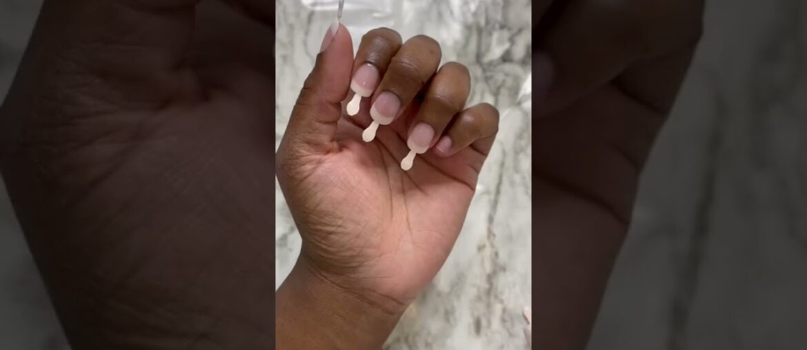 Kiss salon acrylic french nude press on nail tutorial #kissproducts #pressonnails #howto