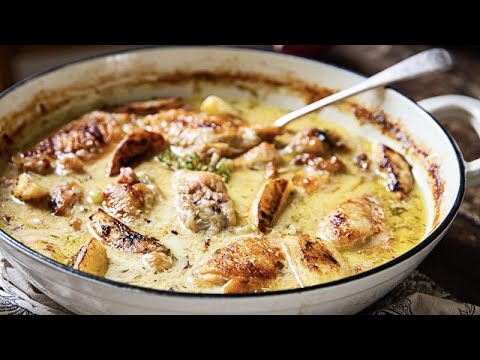 French Chicken Casserole with Apples and Apple Cider | Delicious Creamy Chicken Recipe French Chicken Casserole with Apples and Apple Cider | Delicious Creamy Chicken Recipe