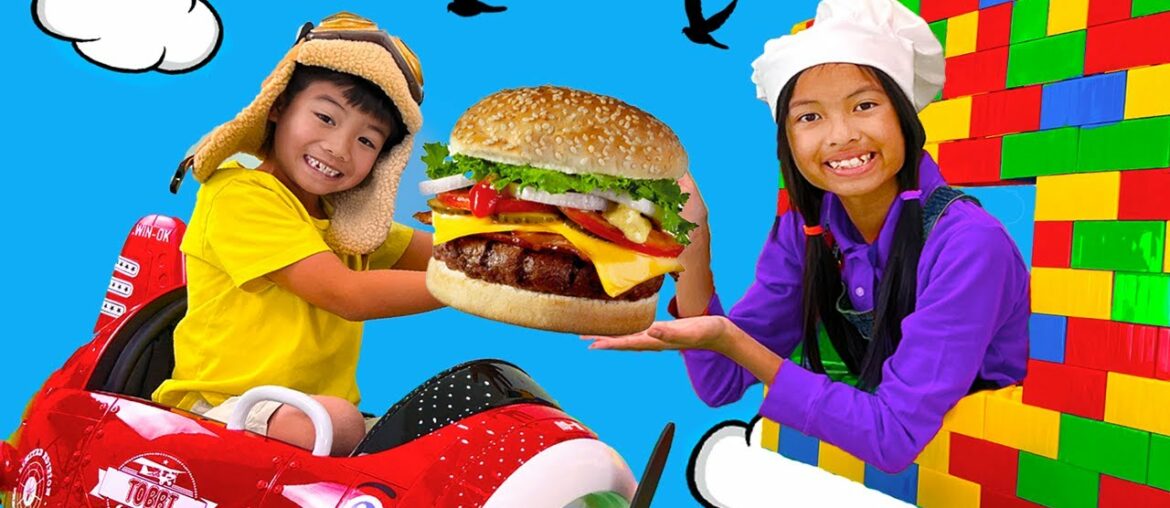 Eric and Wendy Pretend Play Hamburger Drive Thru Food Toys Restaurant in the Sky Eric and Wendy Pretend Play Hamburger Drive Thru Food Toys Restaurant in the Sky