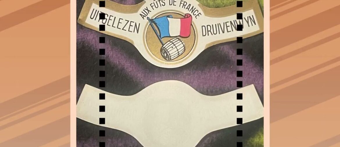 Antique Vintage Uitgelezen Druivenwyn Aux Futs De France French Wine Label 1920s - 1930s