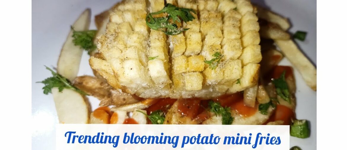 Blooming potato trending mini fries/mini french fries chat recipe/trending potato recipe/MOM'S MAGIC