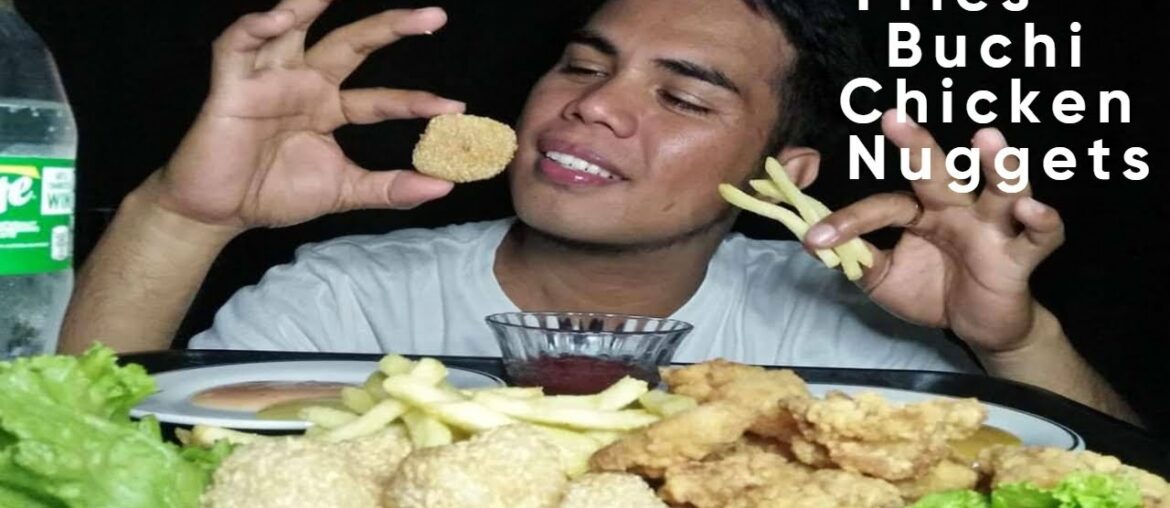 Eating CHICKEN NUGGETS, FRENCH FRIES & BUCHI +  Clara Ole Dippings & Catsup