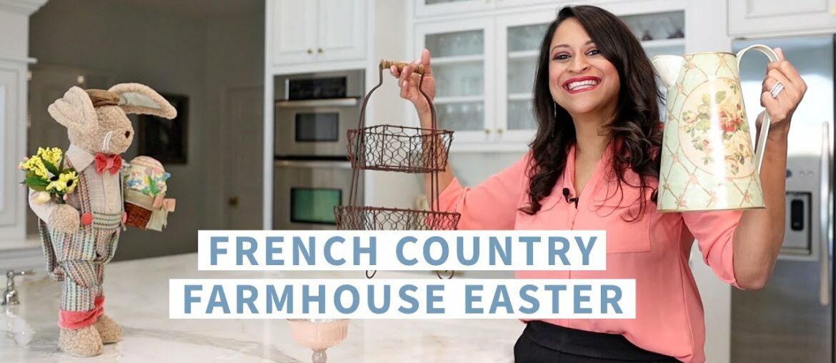 French Country Farmhouse Easter | How To Style A Simple Kitchen Island Centerpiece | Amitha Verma