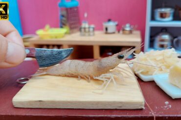 Amazing Shrimp fries recipe | Fried shrimp with French fries | satisfying miniature cooking