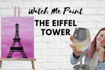 WATCH ME PAINT THE EIFFEL TOWER + French 75 Recipe | Crafting with a Cocktail | Meet Me in Paris